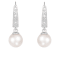 White Cultured Akoya Pearl 14k White Gold Earrings 7-7.5mm