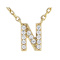 CZ Initial N Station Necklace In 18K Gold Over Sterling Silver 0.11ctw