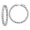 Rhodium Over 14K White Gold Oro Spotlight Lab Grown Diamond SI+, H+,
Hoop with Safety Clasp Earrings