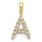 14K Yellow Gold Lab Grown Diamond Letter A Initial Pendant