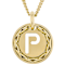 Cardano Initial P Pendant Necklace In 18K Gold Over Bronze