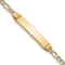 14k Yellow Gold and Rhodium Over 14k Yellow Gold Textured Pave Figaro
Link ID Bracelet