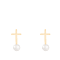 White Cultured Freshwater Pearl 14k Yellow Gold Earrings 5-5.5mm