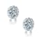 CZ Halo Stud Earrings In Sterling Silver 7.4ctw