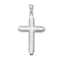 Rhodium Over 14k White Gold Textured Solid Cross Pendant