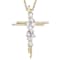 Elegant Lab-Grown Diamond Pendant Necklace In 14K Gold Over Sterling Silver