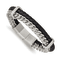 Black Leather and Stainless Steel Brushed and Chain 8-inch with 0.5-inch
Extension Bracelet