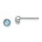Rhodium Over Sterling Silver Polished 4mm Created Opal Round Stud Earrings