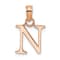 14k Rose Gold Polished Block Letter N Initial Pendant