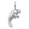 Rhodium Over Sterling Silver Polished Manatee Pendant