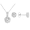 White Cubic Zirconia Rhodium Over Sterling Silver Pendant With Chain And
Earrings 3.24ctw
