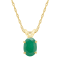 7x5mm Oval Emerald 14k Yellow Gold Pendant With Chain