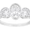 Lab-Grown Diamond Bezel Set Three-Stone Ring In 14K White Gold