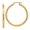 14k Yellow Gold Diamond-Cut 1 3/4" Round Hoop Earrings