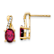 10k Yellow Gold 1.5ctw Lab Created Red Ruby July Birthstone and Diamond
Dangle Earrings