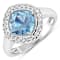 Cushion Cut Blue Aquamarine and White Diamond 14K White Gold Halo Ring
1.72 ctw