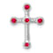 Rhodium Over 10k White Gold 0.29 ctw Ruby Cross Slide Pendant