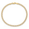 14k Yellow Gold 3.5mm Solid Double Link Charm Bracelet