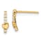 14k Yellow Gold Children's Polished Line of Cubic Zirconia Stones and
Heart Stud Earrings