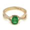 1.09 Ctw Emerald with 0.12 Ctw Diamond Ring in 14K