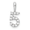 Rhodium Over 14k White Gold Diamond Number 5 Pendant