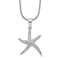 Rhodium Over Sterling Silver Cubic Zirconia Starfish Necklace