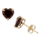 Garnet Heart Shape 10K Yellow Gold Stud Earrings, 1.2ctw