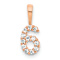14k Rose Gold Diamond Number 6 Pendant