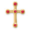 14k Yellow Gold Ruby Cross Chain Slide