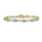 14K Two-tone Gold with rhodium over 14k yellow gold Blue Topaz and
Diamond Bracelet