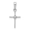 Rhodium Over 10k White Gold Small Diamond Cross Pendant
