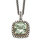 Sterling Silver Antiqued with 14K Accent Green Quartz Necklace