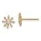 14K Yellow Gold Cubic Zirconia Flower Post Earrings