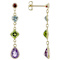 Multi Gem 14k Yellow Gold Dangle Earrings 2.99ctw