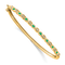 14k Yellow Gold Emerald and Diamond Bangle