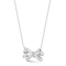 Rachel Zoe CZ Bow Pendant Necklace in Rhodium Over Sterling Silver