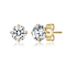 CZ Stud Earrings In 14K Gold Over Brass