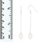 White Cultured Freshwater Pearl Rhodium Over Sterling Silver 7-8mm Drop Earrings