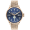 Mathey Tissot Men's Elica Blue Dial, Rose Stainless Steel Watch