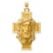 14k Yellow Gold Polished and Satin Jesus Cross Medal Pendant