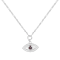 Lab Created Alexandrite and Moissanite Rhodium Over Sterling Silver Evil
Eye Necklace