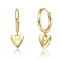 Heart Dangle Earrings In 14K Gold Over Brass