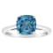 8mm Square Cushion London Blue Topaz Rhodium Over Sterling Silver Ring