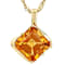Citrine Square Solitaire Pendant Necklace In 18K Gold Over Sterling
Silver 2.80ct