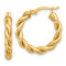 14k Yellow Gold Polished 7/8" Twisted Hoop Earrings