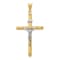 14K Yellow and White Gold Polished Jesus Crucifix Pendant