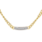 Elegant CZ Two-Tone Bar Necklace In 18K Gold Over Sterling Silver