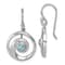Rhodium Over Sterling Silver Polished Crystal Wave Dangle Earrings