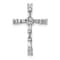 Rhodium Over 14k White Gold Diamond Cross Chain Slide Pendant