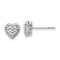 Rhodium Over 14k White Gold Polished Diamond-Cut Heart Stud Earrings